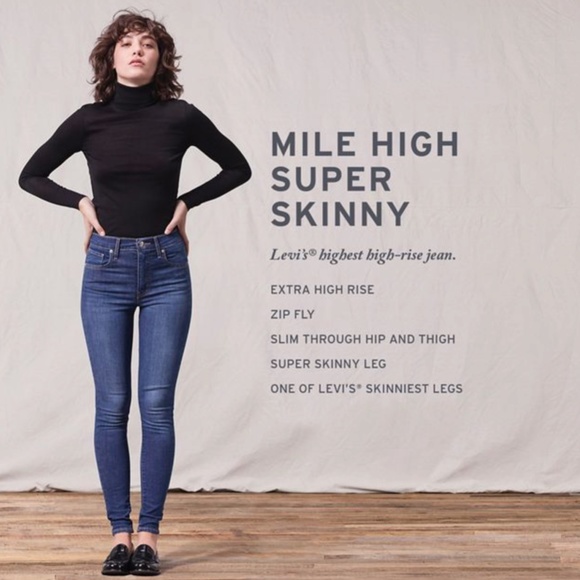 Levi's Mile High Super Skinny Jean in Dark Indigo - Picture 4 of 12